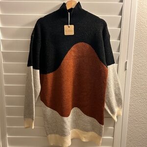 NWT Rust Color block Sweater Dress